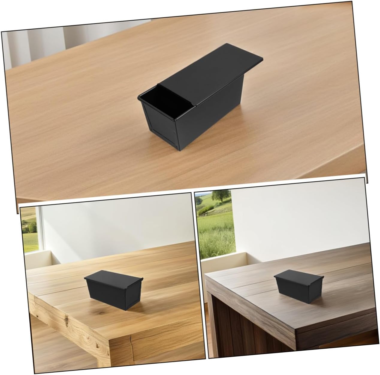 Nonstick Stainless Iron Bread Pan with Lid 1000g Loaf Baking Mold Covered Toast Box for Home Kitchen Bakeware