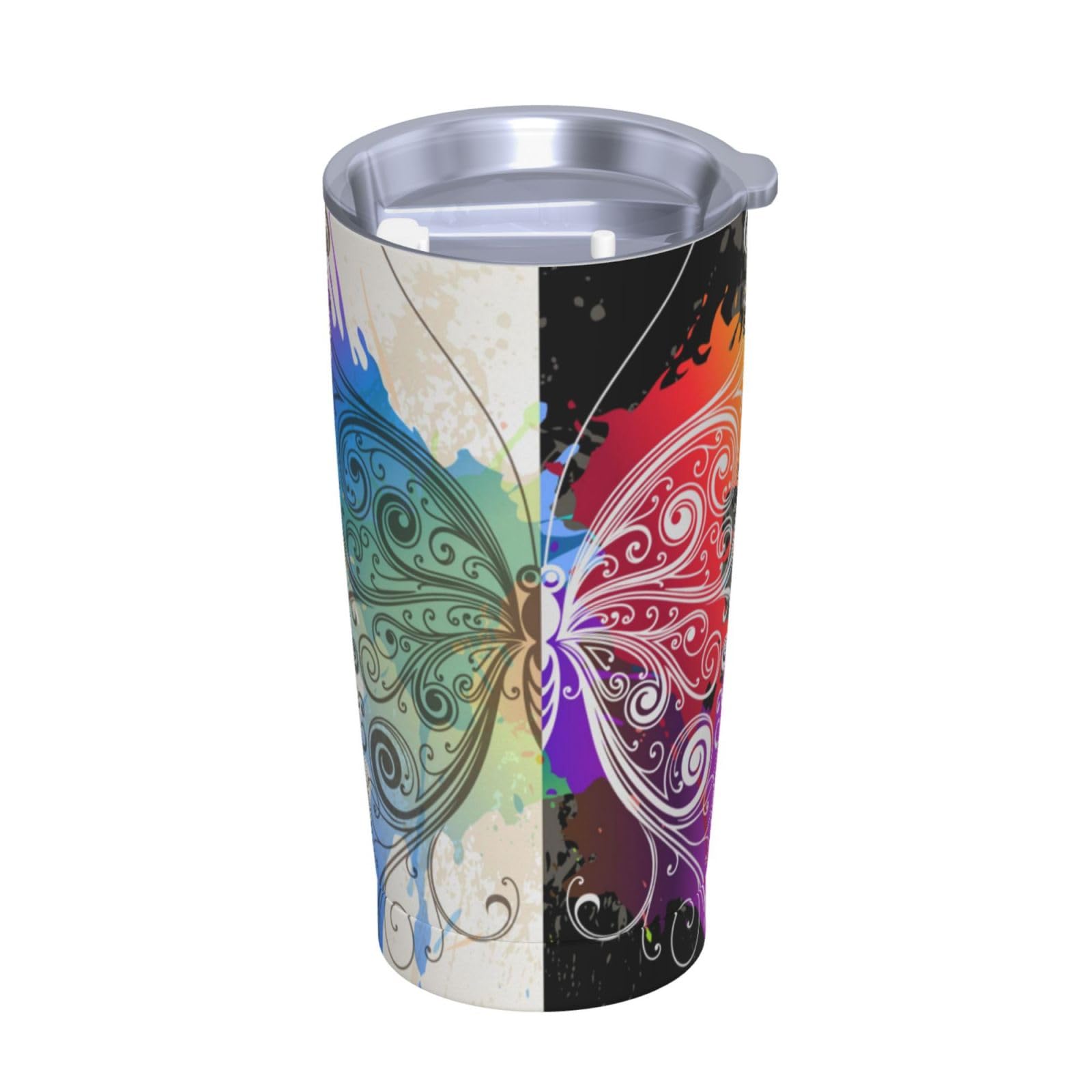 Tazza termica portatile della tazza dell'automobile della tazza dell'acciaio inossidabile stampata variopinta della farfalla