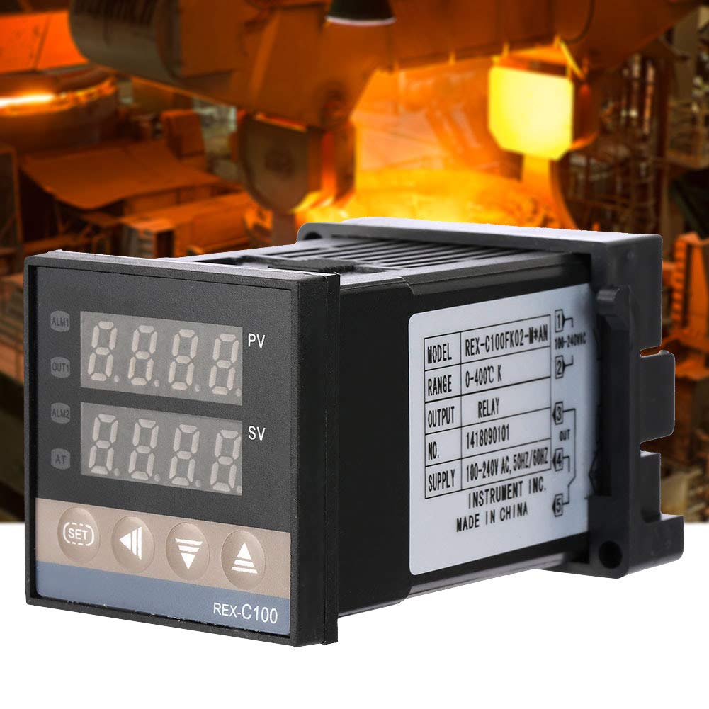 Regolatore di temperatura, 0-400 ℃ REX-C100 FK02-M * AN Termostato digitale PID Termostato AC 250V Interruttore di controllo della temperatura Termostati