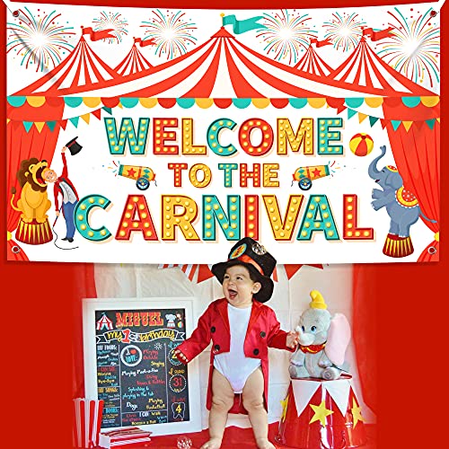 Katchon, Xtralarge Welcome To The Carnival Backdrop - 72X44 Inch | Carnival Decorations, Carnival Banner For Carnival Theme Party Decorations | Carnival Games Decor, Circus Theme Party Decorations #TOP5