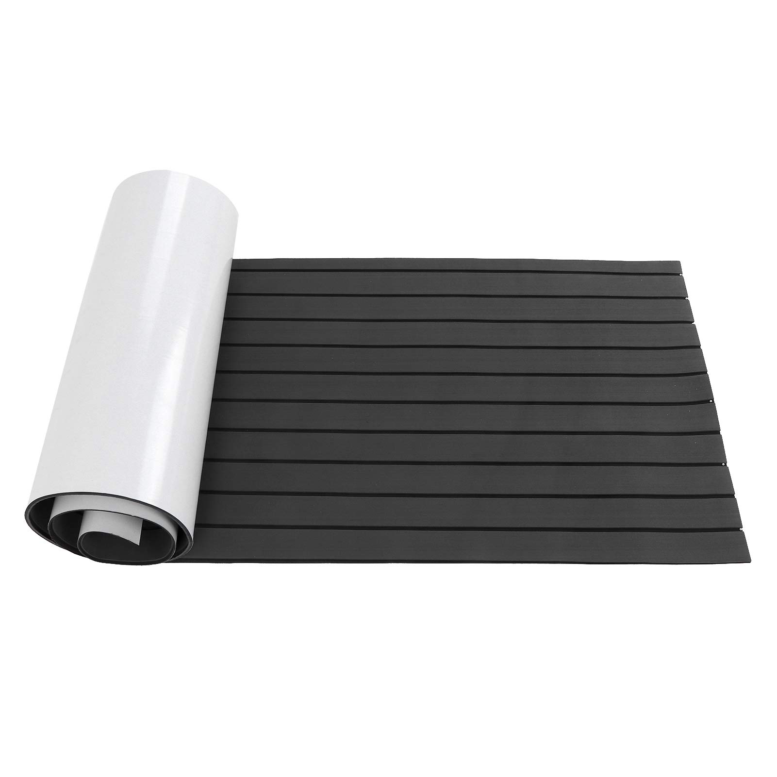 240 X 60cm EVA Foam Sheets Boat, Marine Boat Floor Mat Marine Boat Synthetic Flooring Self Adhesive EVA Foam Yacht Deck Sheet (A (dark gray + black))