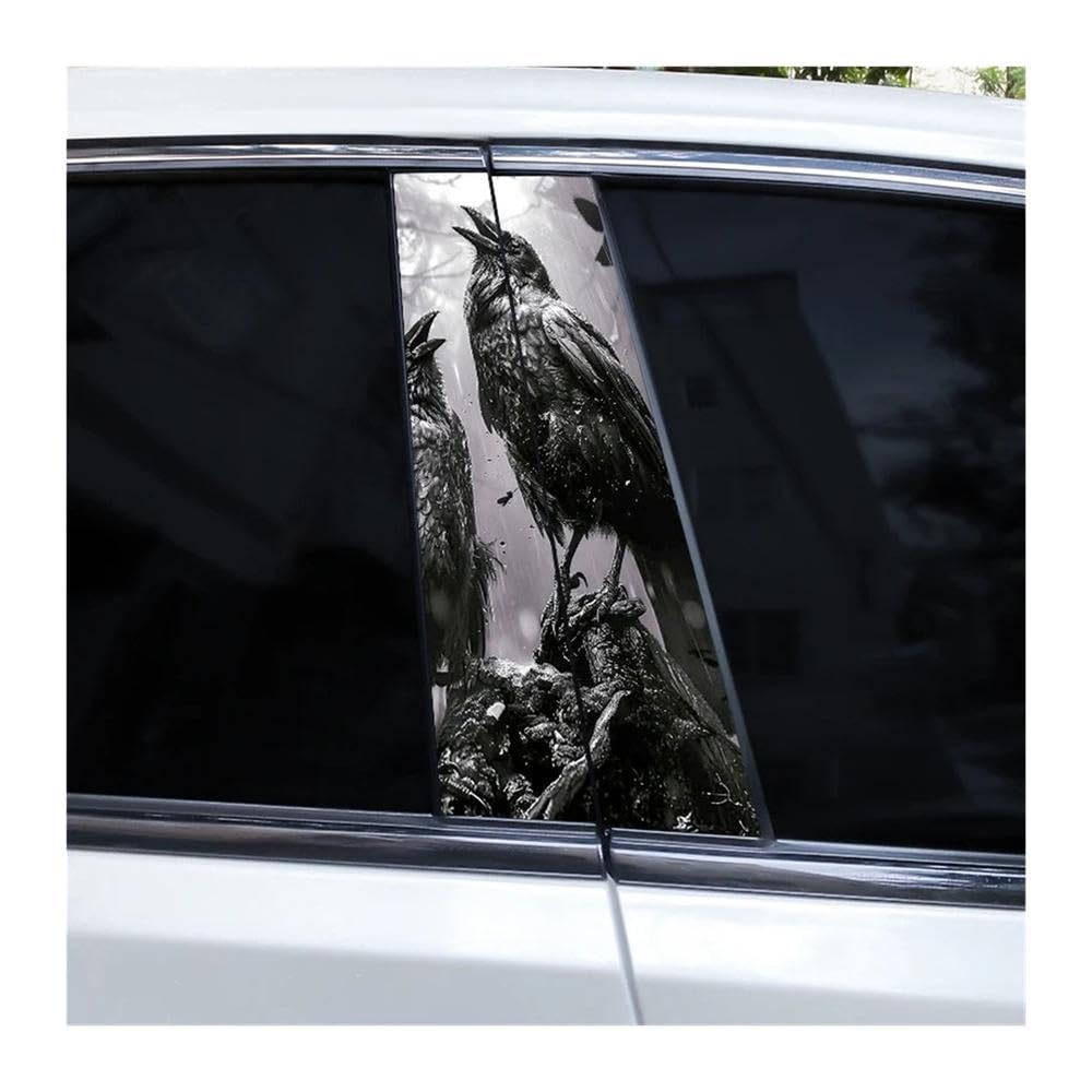 Bertdcx F Crow Car Stickers Diy Pillar Vinyl Cover Scratches Door Pillar Auto Parts(F)