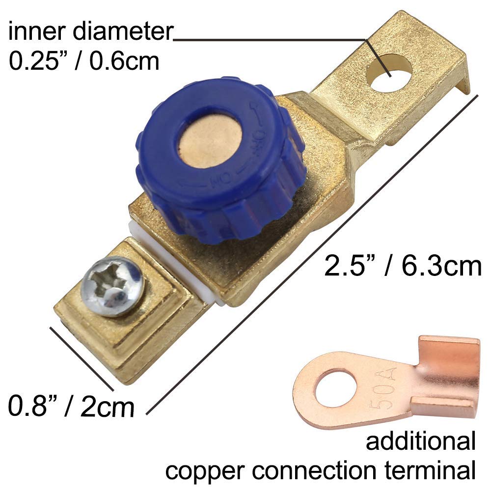 Motorrad Batterie Trennschalter 50cm - Wasserdichter Stromschalter 12V/24V