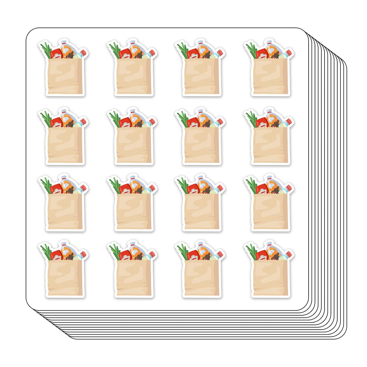 Grocery Bag Shopping Planner Stickers, 0.5in Monthly Scrapbooking Kids DIY Arts 208-Pack