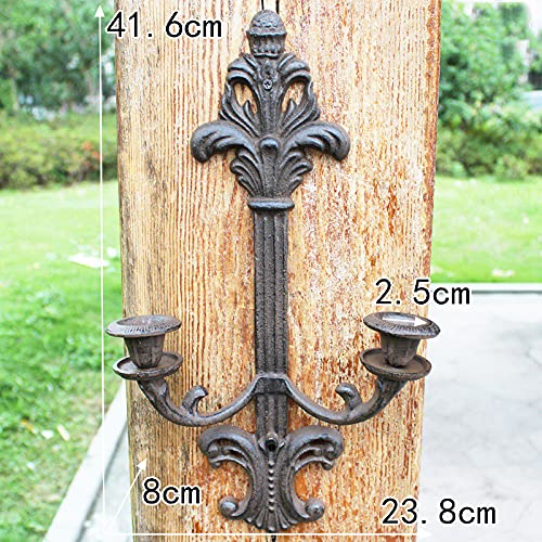 Candelabro de Pared de Hierro Fundido para Colgar en la Pared, candelabro de Pilar de candelita, decoración de iluminación para Sala de Estar/Comedor/Bar,E