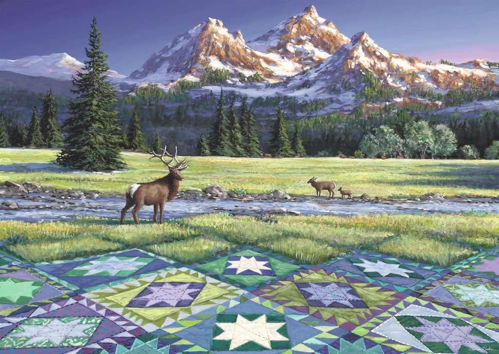Ravensburger Mountain Quiltscape 300 Piece Large Format Jigsaw Puzzle for Adults - 16788 - Every Piece is Unique, Softclick Technology Means Pieces Fit Together Perfectly