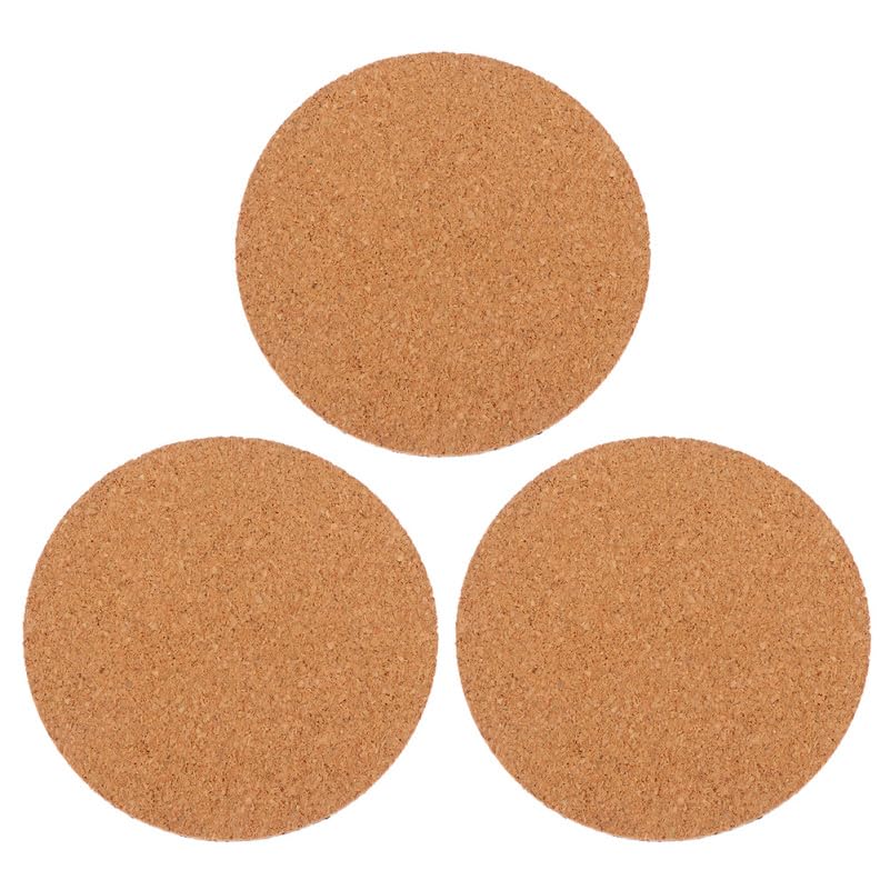 Toyvian 3 Tapetes De Corcho Redondos para Plantas Almohadilla De Macetas Jardinería Interior Exterior ProteccióN para Platos De Maceta 7.99X7.99X0.19In
