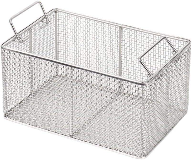 Cesta Rectangular de esterilización Instrumentos, Cesta Lavado Alta Temperatura con Bandeja Perforada Malla 1 cm(40 * 60 * 10cm)
