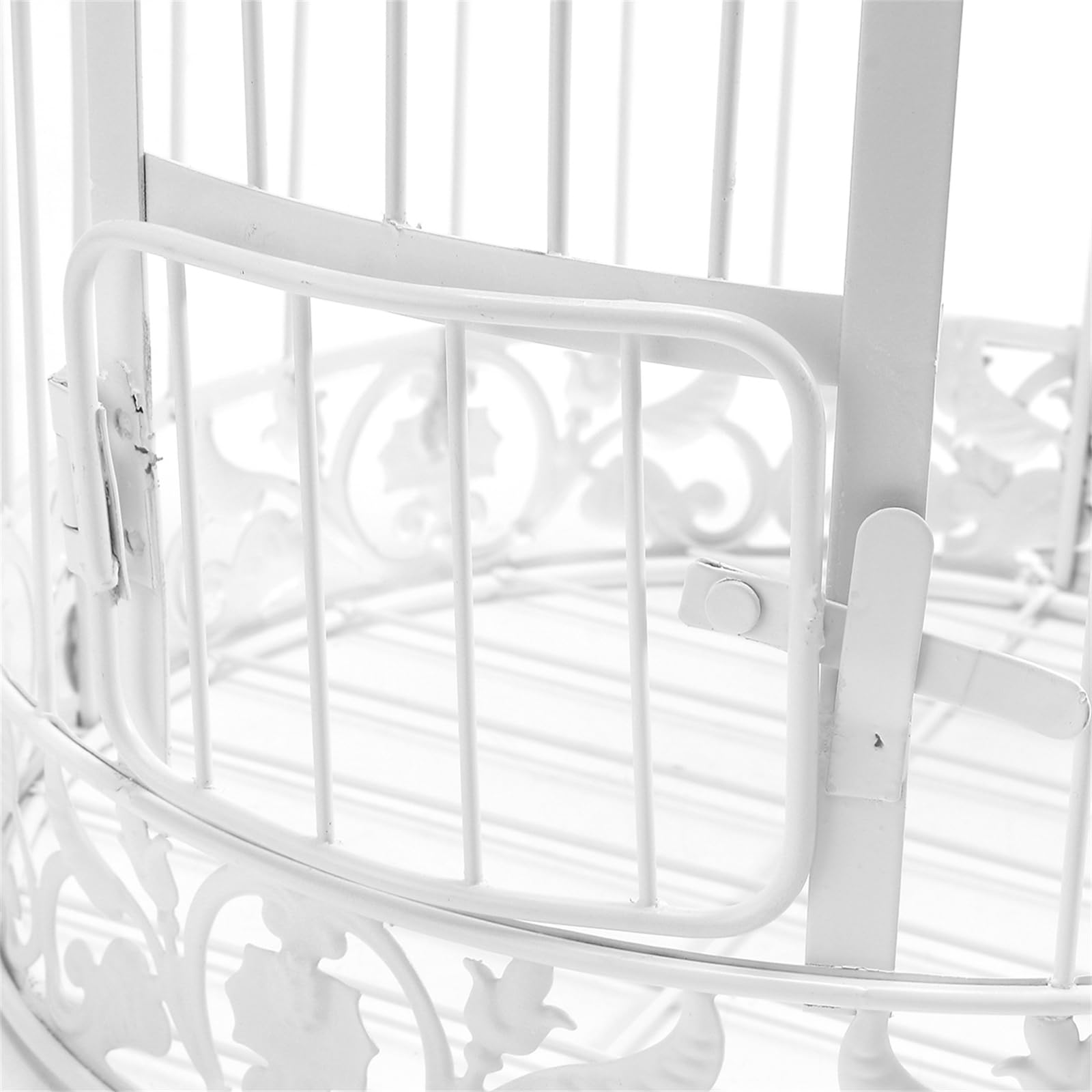 Cage décorative pour oiseaux en fer blanc pour mariages, événements, décoration de la maison, à suspendre avec crochet (35 x 19 cm)