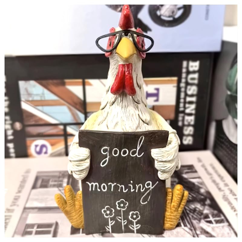 Figura de Pollo de Resina, Adorno de Escultura de Gallina, Estatua de Gallina Sentada, Decoración de Pollo para el Hogar