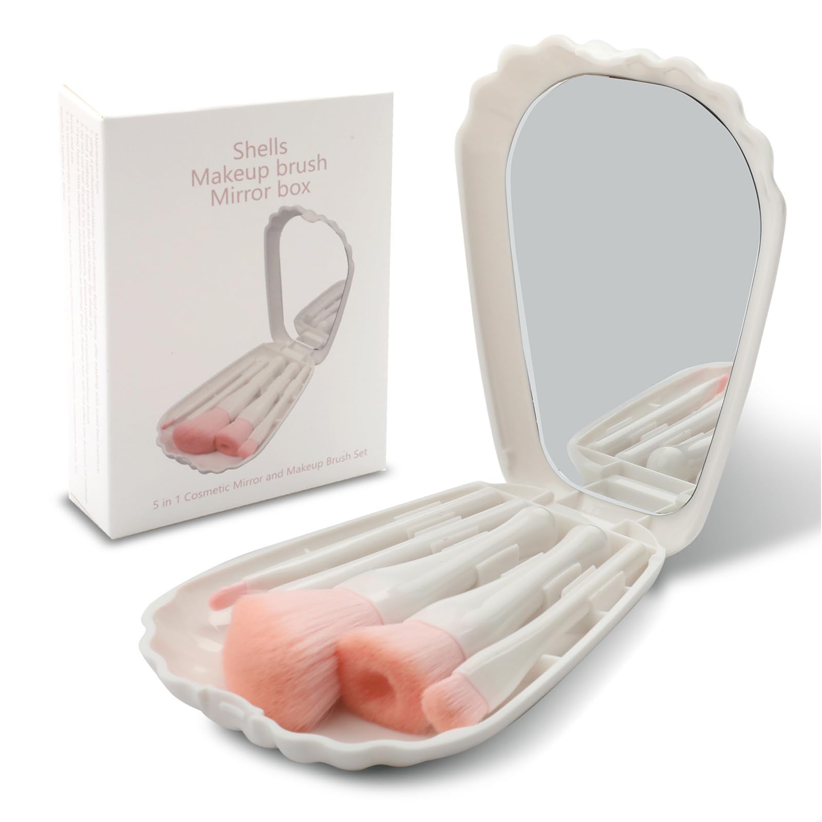 KASESSS 5 Pieces Travel Makeup Brushes, Portable Make Up Brushes Set, Premium Makeup Brush Set
