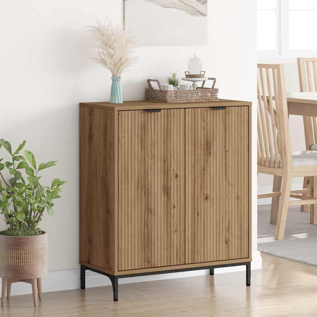 Buffet Commode Armoire à tiroirs Armoire d'appoint Armoire de rangement Multifonction Armoire sur pied Chêne Artisan 69,5 x 33 x 82 cm