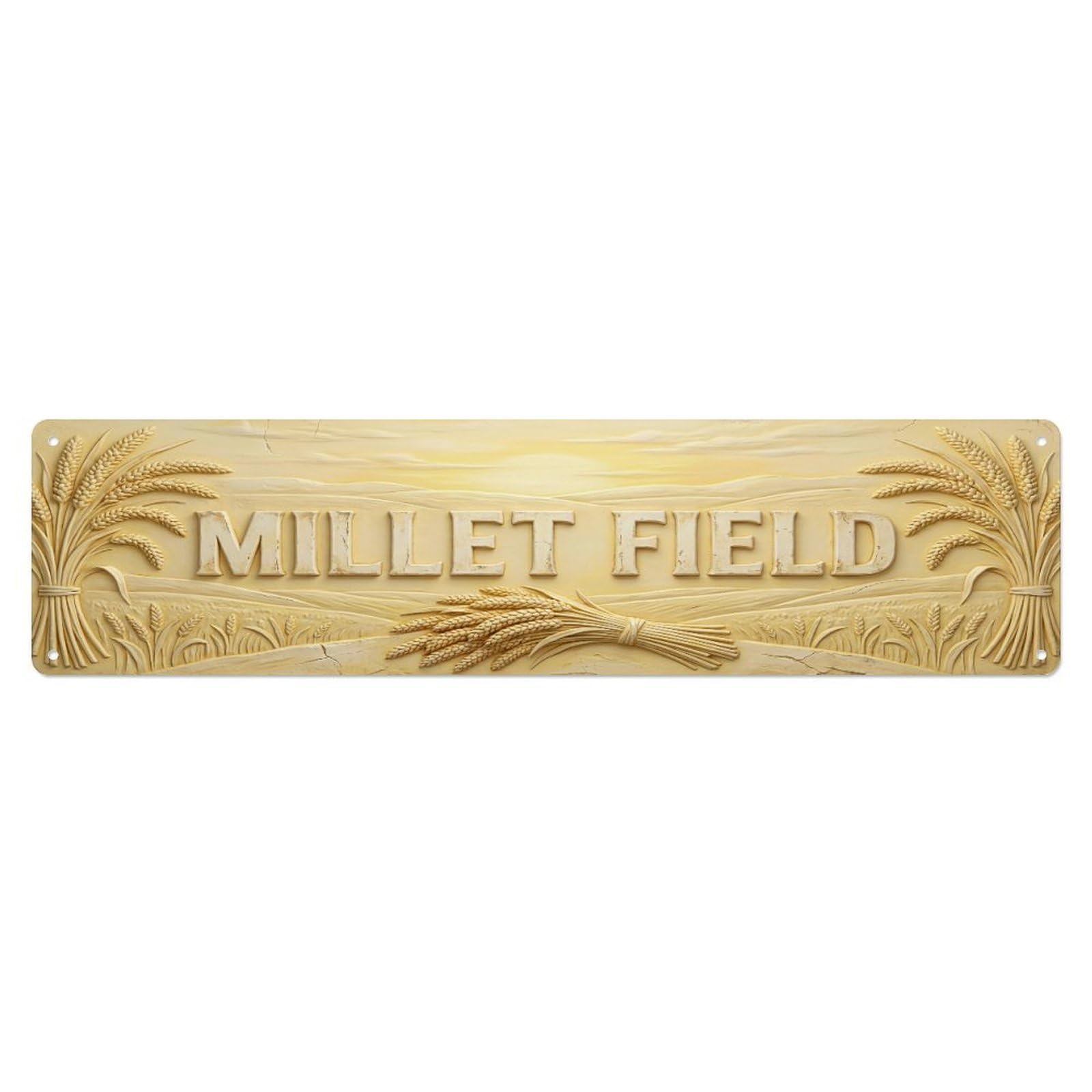 Fqcyn Style Metal Tin Sign Vintage Cottagecore Garden Millet Field