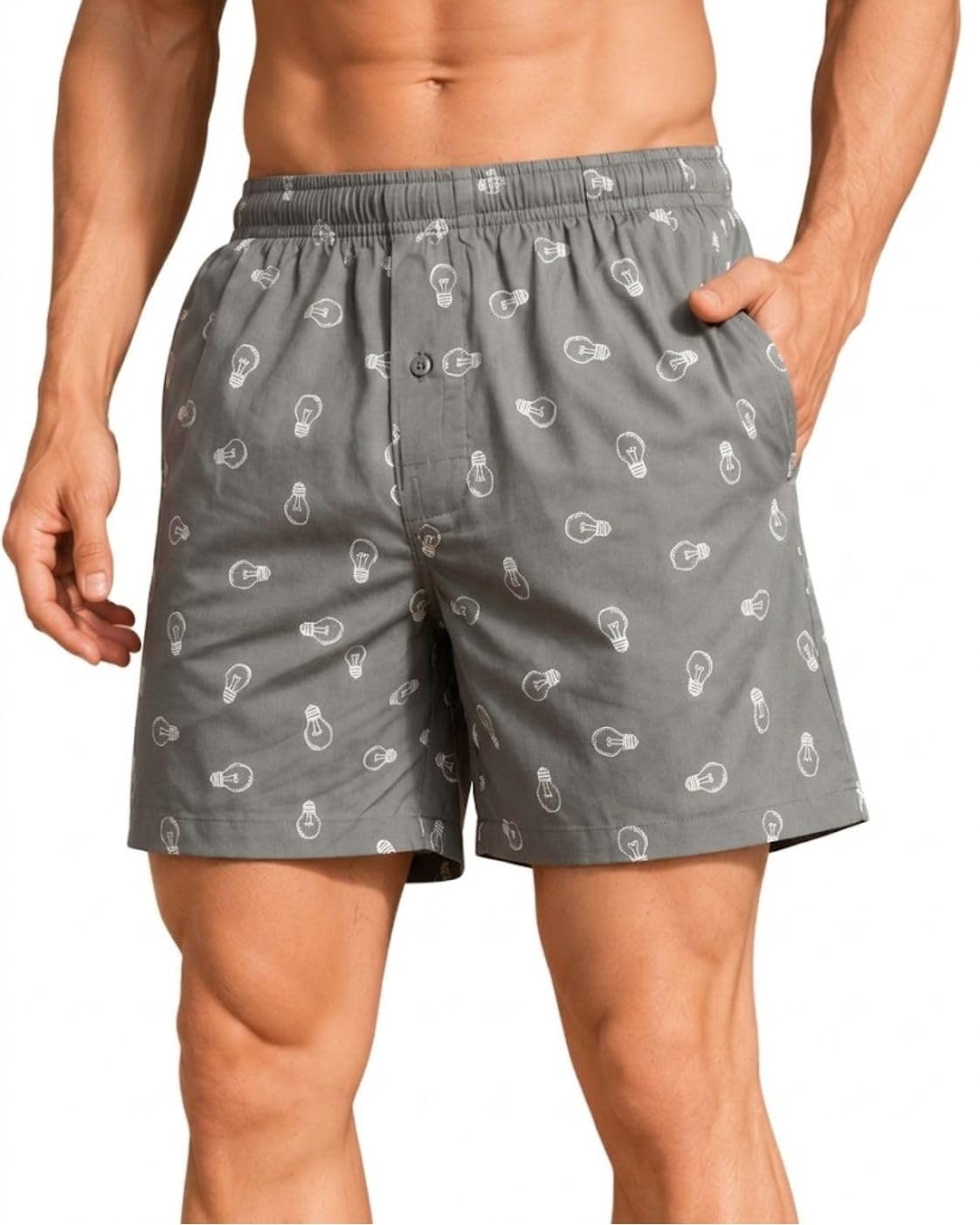 Men’s Cotton Boxers | Comfortable Printed Boxer Shorts for Men | Soft Breathable Lounge Boxers | Elastic Waist Relaxed Fit | Men’s Sleepwear & Home Wear Boxer Shorts-image-8