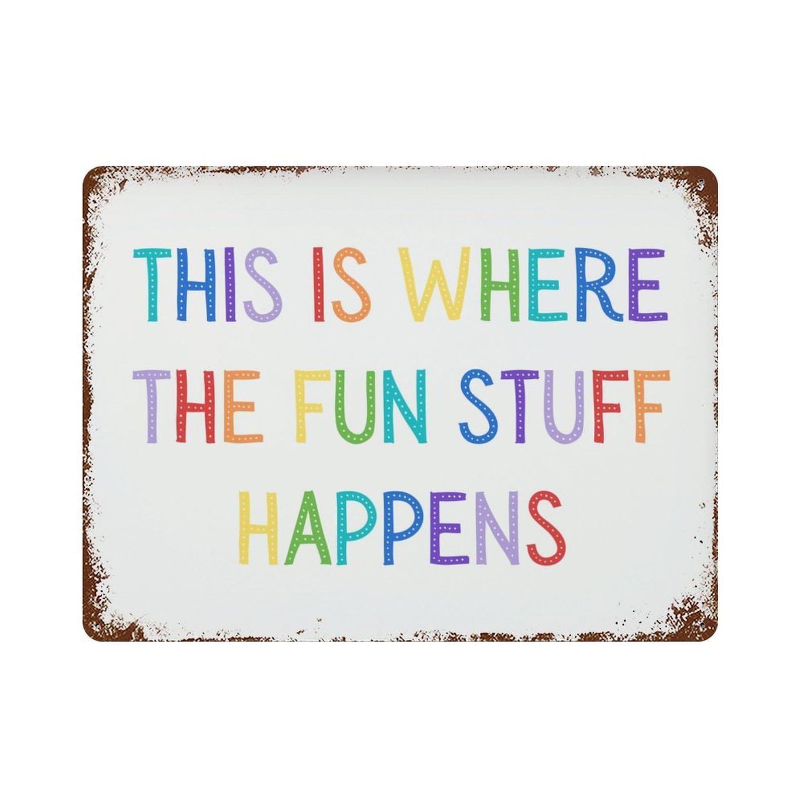 xiaoxiaoshen This Is Where The Fun Stuff Happens_1 Wall Decor Art Metal Tin Poster Modern Home Decor Art Home Bar Shop Decorations Vintage Sign 30x40cm