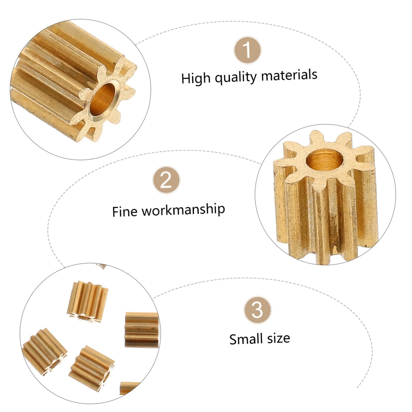 Anneome 20pcs 2mm Diameter Small Gear Pinion for Toys Aircraft 9 Tooth Robot Gear Mechanic Toy Gadget