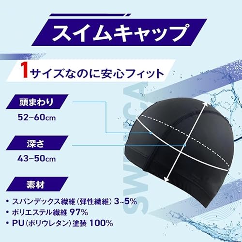 Hjinshio 水泳ゴーグル メンズ ワイドレンズモデル