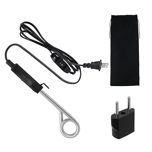 Miniatura 1 de Taza de inmersión portátil, calentador de agua, accesorios de viajecamping, 300 W con interruptor de encendidoapagado, adaptador de viaje de doble