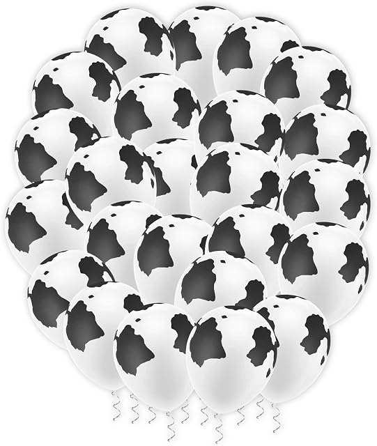 Grevosea 24PCS Cow Balloons, 12 Inch Cow Print Balloons Funny Latex Balloons Cow Theme Cow Print Party Supplies for Kids Party Birthday Decoration