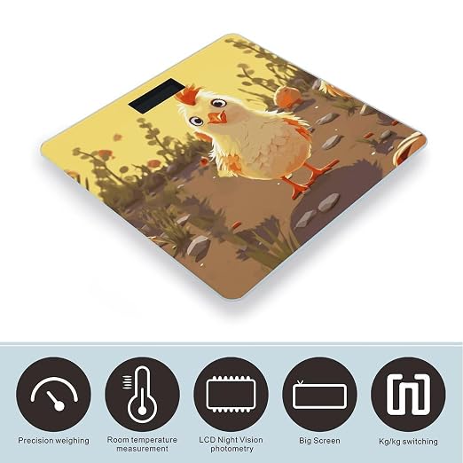 balanza digital para peso corporal con pantalla LCD grande y construcción de vidrio miniatura 3