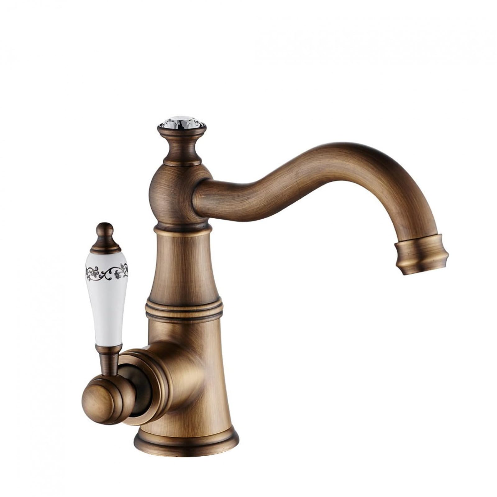 Rubinetto del bacino Caldo e Freddo Bagno Lavabo Rubinetto Oro Vessel Lavello Miscelatore Rubinetto Girevole Maniglia in Ceramica