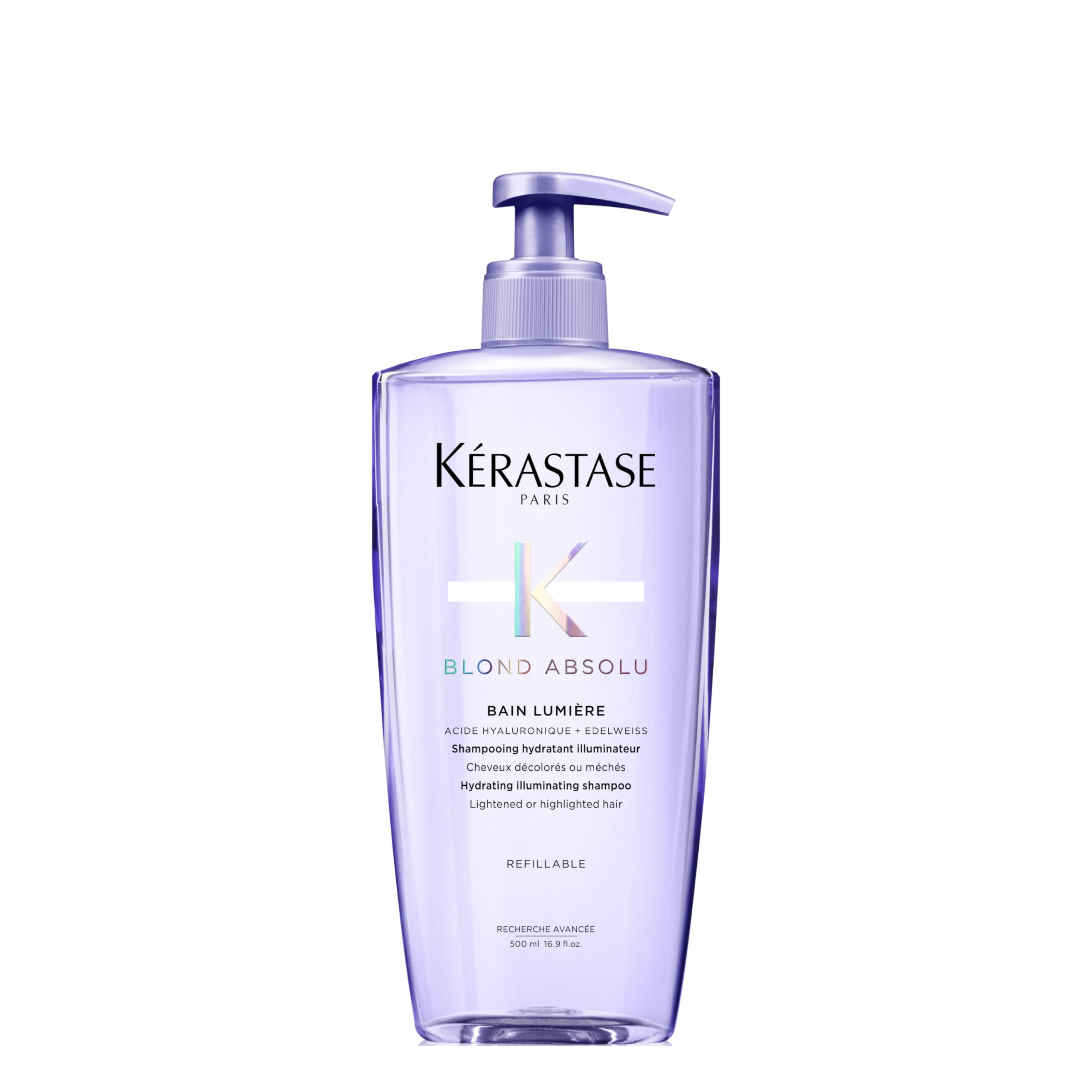 Kerastase Blond Absolu Shampoo Lumière - Intensely Hydrates & Illuminates Shiny Hair, Removes Impurities & Pollution, For Lightened & Highlighted Hair, 16.9 Fl Oz