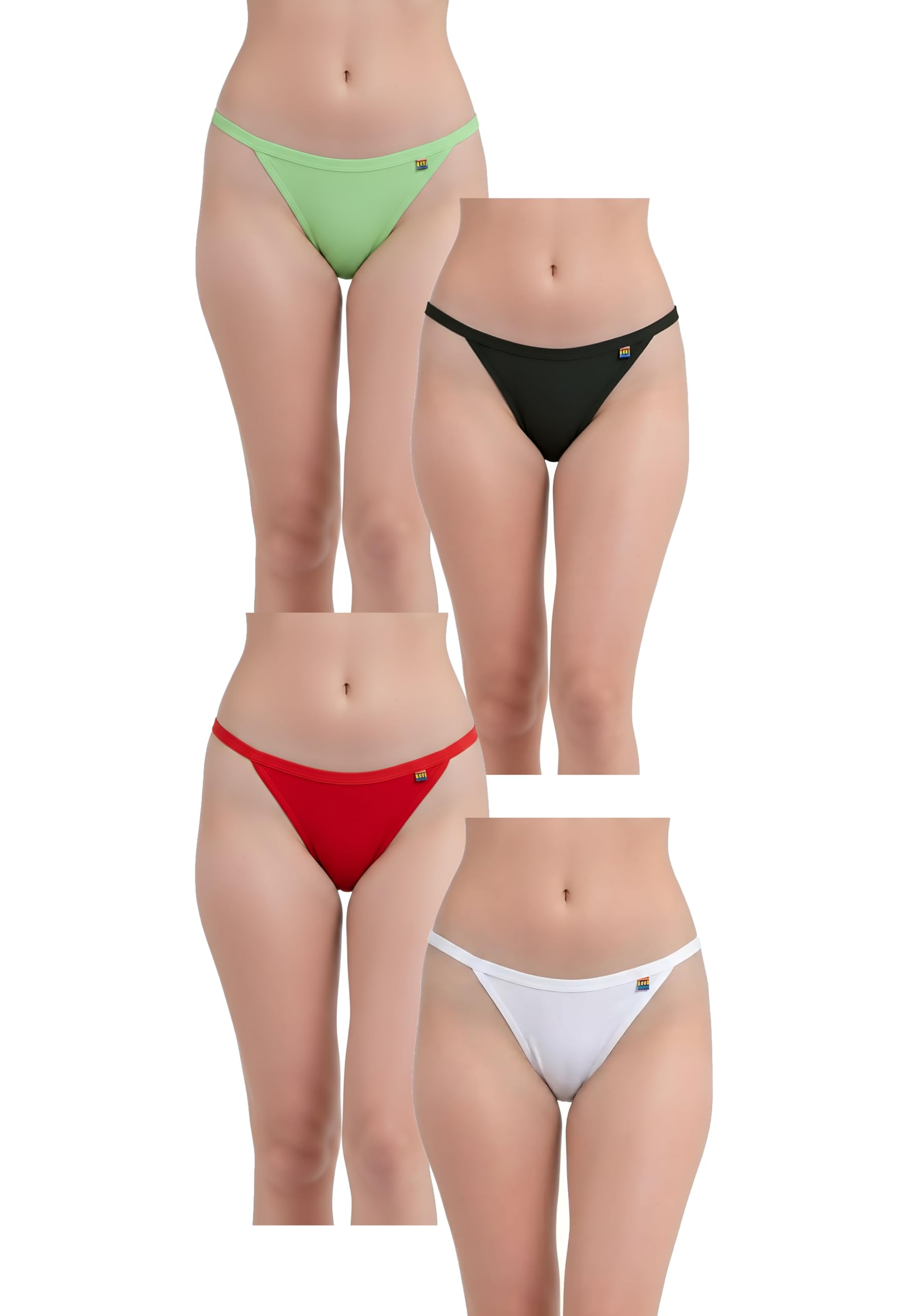 pavvoin Women's Multicolored String Bikini Panty