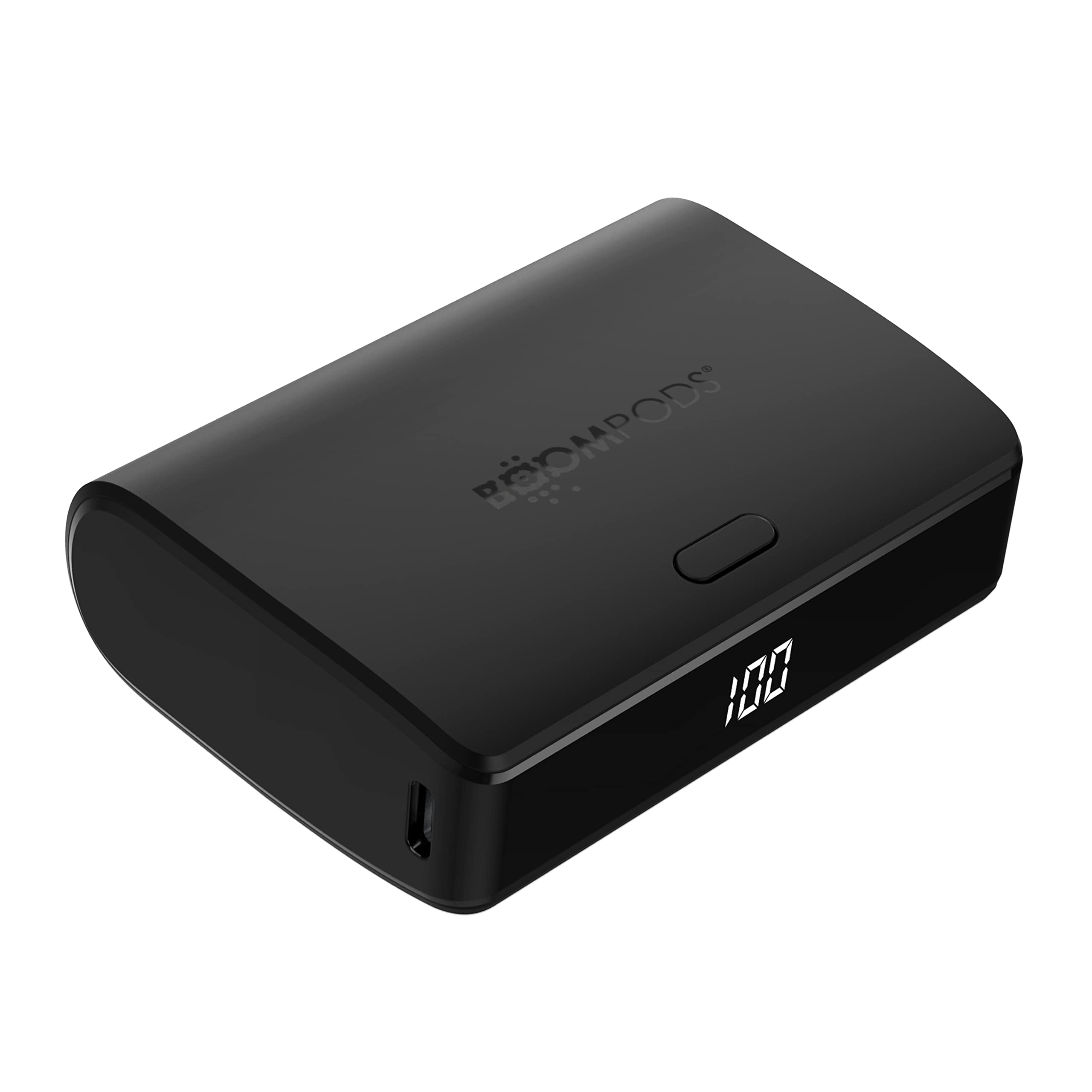Boompods Powerboom10 Caricabatterie Portatile 10.000mAh - Power Bank di Ricarica Rapida con 2 Porte USB/USB-C, Batteria Esterna Compatta con Display a LED, Viaggia Powerbank per Smartphone e Tablet