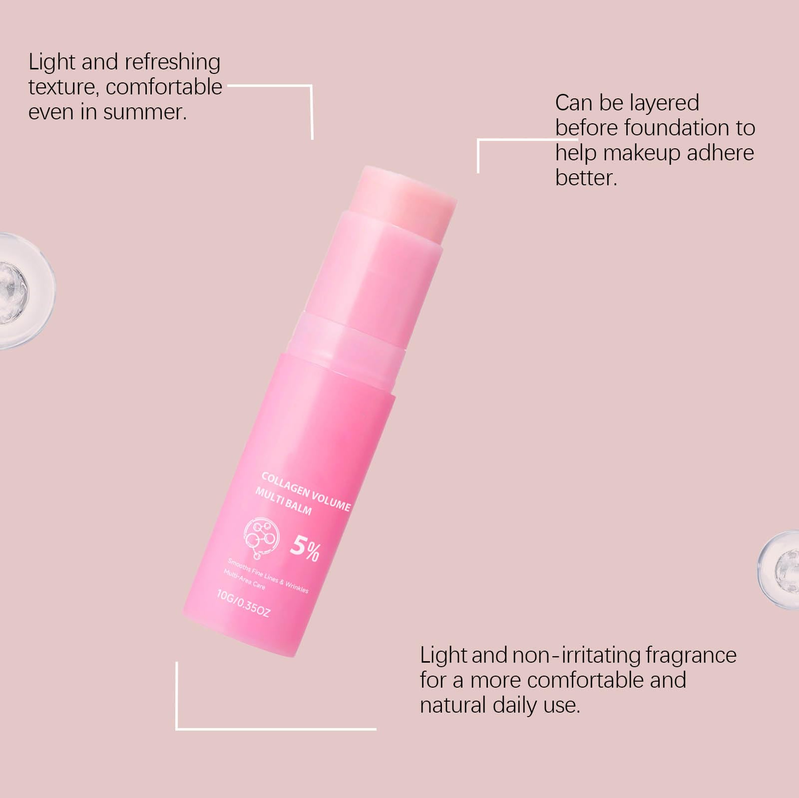 PDRNs Pink Collagen Volume Multi Balm, matita anti-rughe e idratante, attenua le linee sottili, rassoda la pelle, cura anti-età, per occhi, collo e fronte