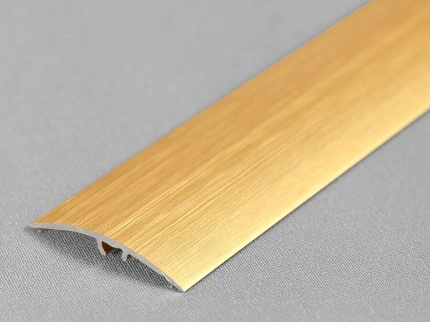 Tmw Profiles Gold Brushed Anodised Aluminium Door Floor Transition Strip 41Mm X 0.9M (2.95Ft) Threshold Carpet Cover Trim Push-In (Gold)