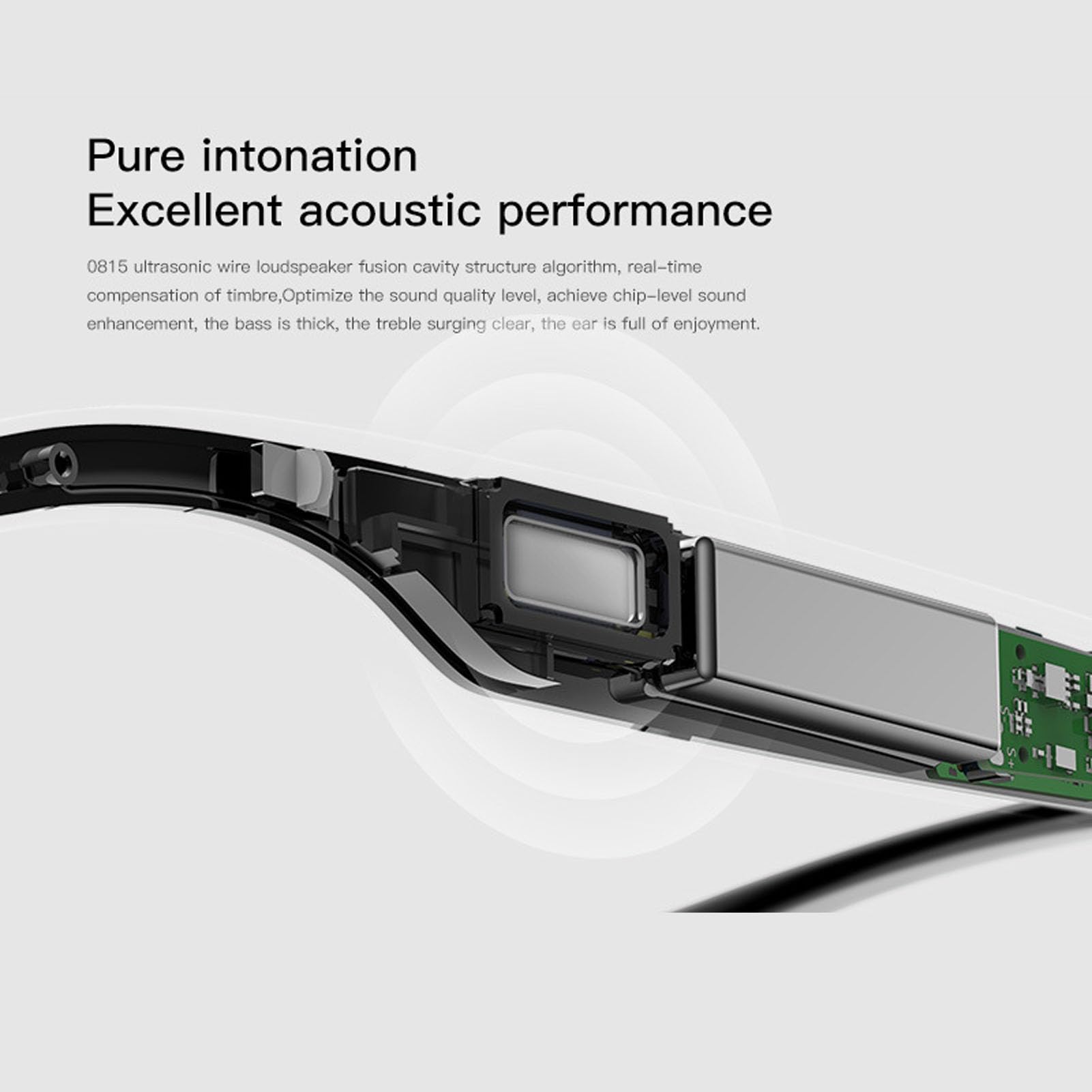 Jectse Lunettes Intelligentes, Lunettes Audio Bluetooth avec Son à Oreille Libre, étanches IP68, pour Les Appels Vocaux, L'écoute de Musique, Les études, Le Sport et Les Activités de