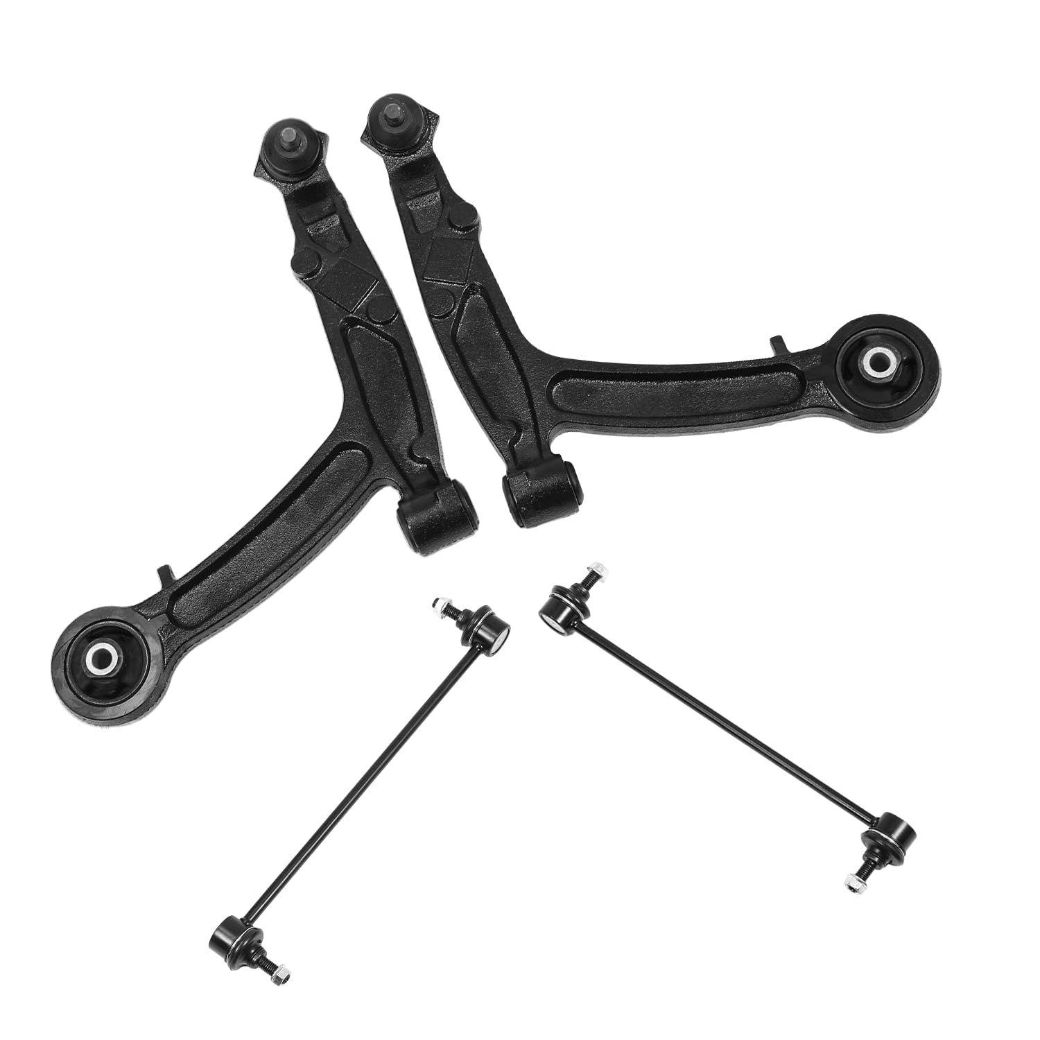 2 x wahacz z drążkiem łączącym, zestaw przedniej osi, dolny, lewy i prawy przód, kompatybilny z Fiat Panda 169 2003-2013 50703128, 50703129, 51856872, 51857133