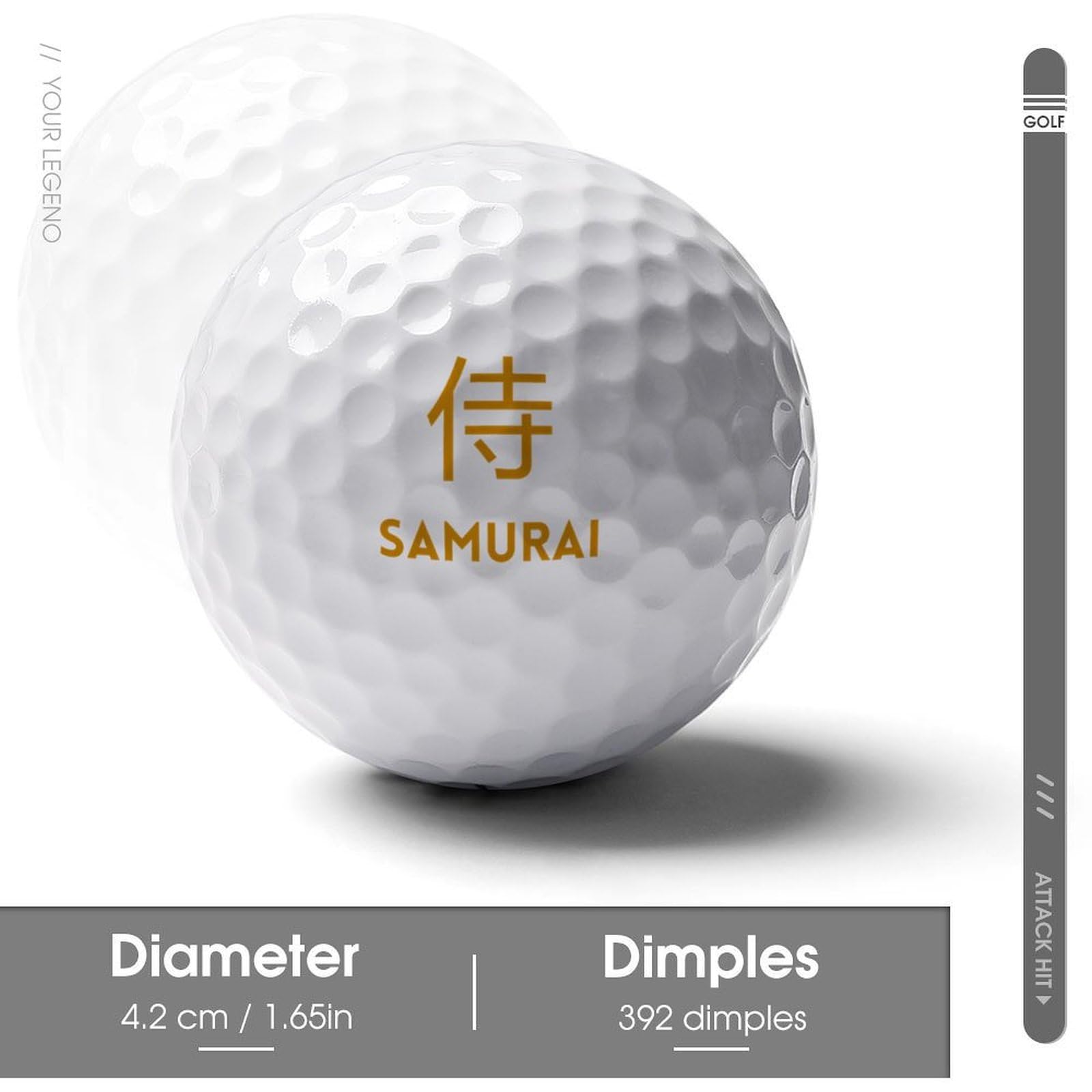 Samurai Logo Logo Golf Balls Personalized Ball Custom for Men Women Boyfriend Husband