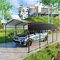 HEYTOWN Metal Carport 13 * 20 FT Heavy Duty Carport Canopy with Galvanized Steel Roof Multi-Use Shelter Outdoor Portable Garage for Car, Boat, Pickup and Tractor