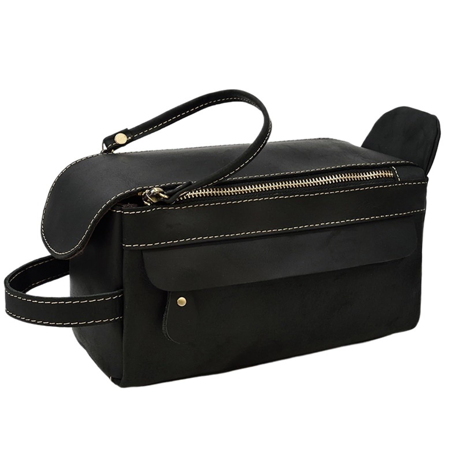 Neceser de Viaje Neceser de Piel Vaca for Hombre, Neceser for cosméticos, for Mujer, for Guardar Maquillaje(Black1)