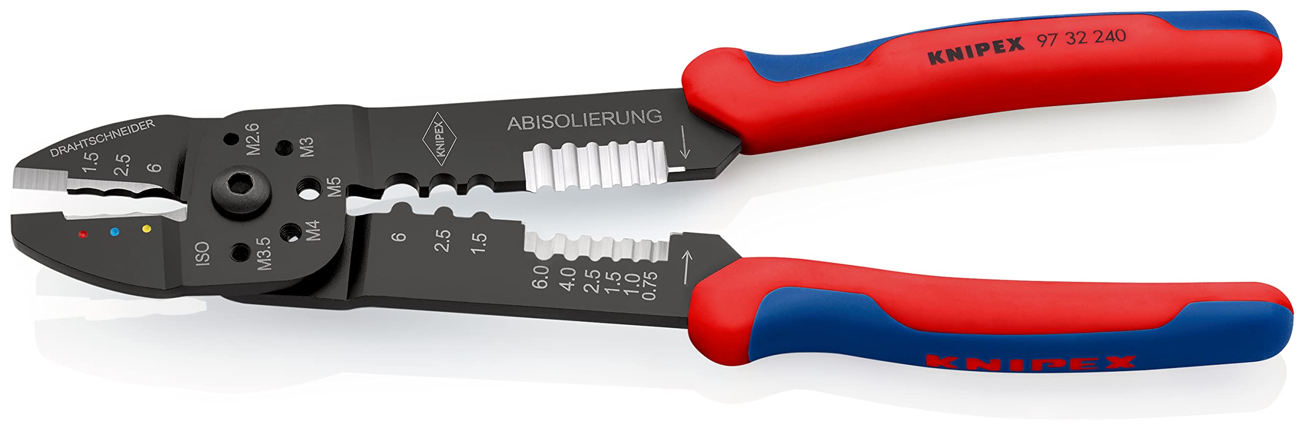 KNIPEX Pinza per capicorda in confezione Self-service verniciata nera con impugnature multicomponente 240 mm, 97 32 240 SB