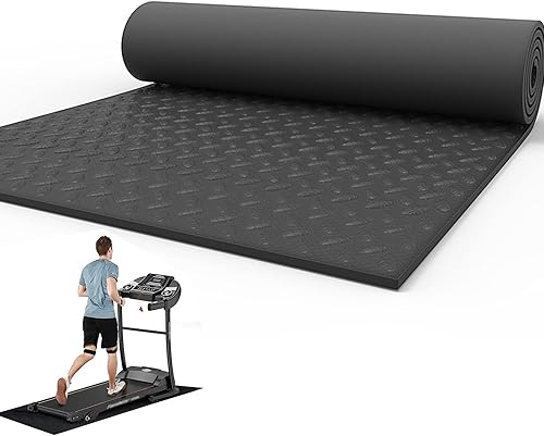 Miniatura 1 de V3VOGUE Tapete para caminar, tapete para equipo de ejercicio, protector de suelo de alta densidad, tapete de reducción de ruido, tapete absorbente