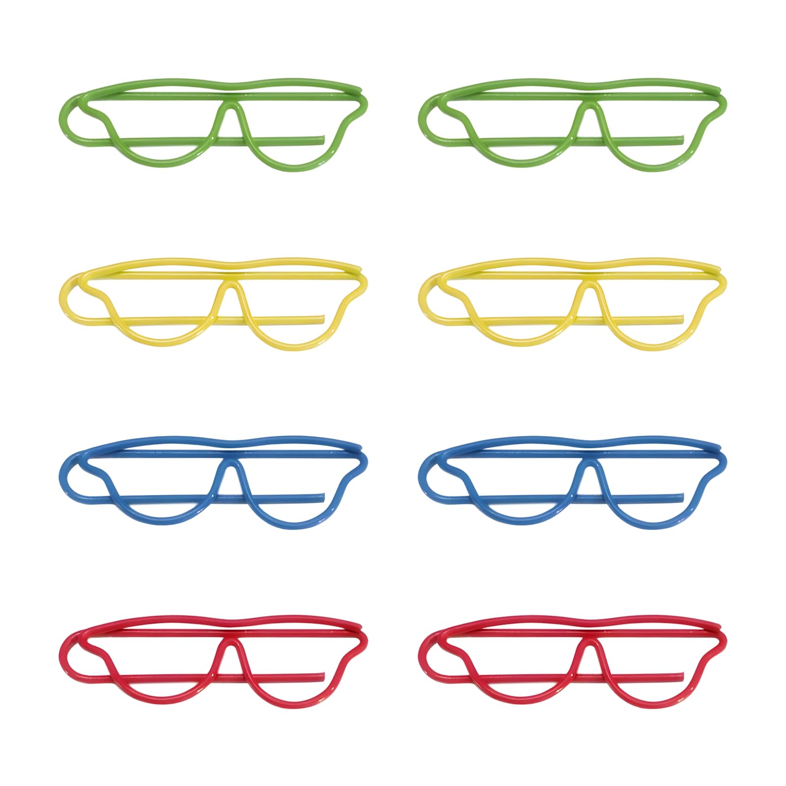 Muka 100 PCS Glasses Shaped Clips, Fun Paper Clips, Shaped Bookmark Clips, 1 4/5" L x 3/5" W