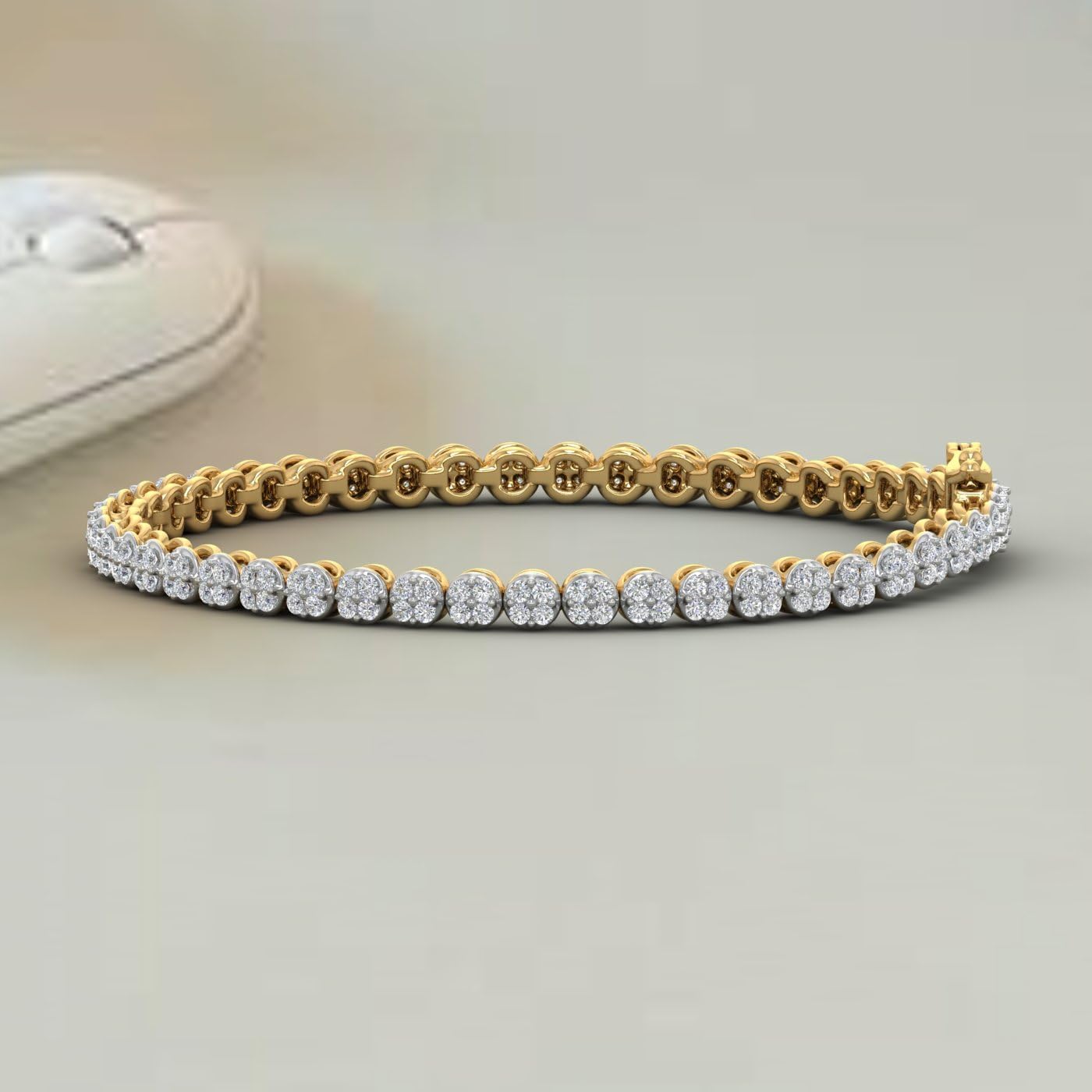 2 Carat Natural Diamond Tennis Bracelet for Women in 925 Sterling Silver or in 18K Yellow Gold over Sterling Silver (7.5 Inch)