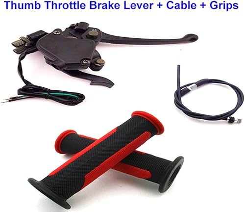 Miniatura 5 de TC-Motor Asamblea de acelerador de acelerador de pulgar de aleación, palanca de freno + empuñaduras de mango + cable para ATV chino Quad 4 Wheeler