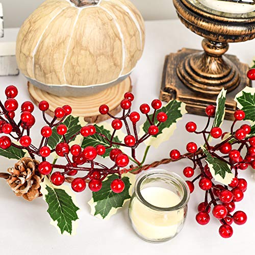 Dearhouse 7Ft Red Berry Christmas Garland With Pine Cone Garland Artificail Garland Indoor Outdoor Garden Gate Home Decoration For Winter Holiday New Year Decor #TOP2