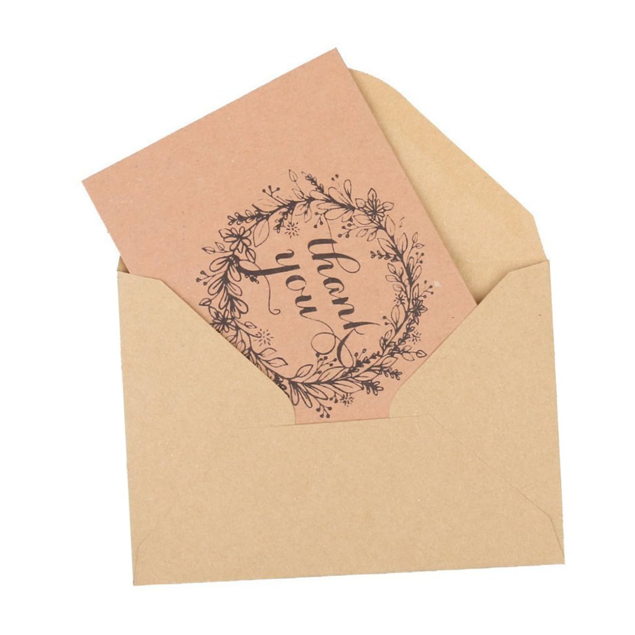 Vintage Dankeskarten Set - 50 Stück Aus Recyceltem Kraftpapier - Ideal Für Hochzeiten Und Partys Inklusive Umschläge Um Ihren Gästen Danke Zu Sagen