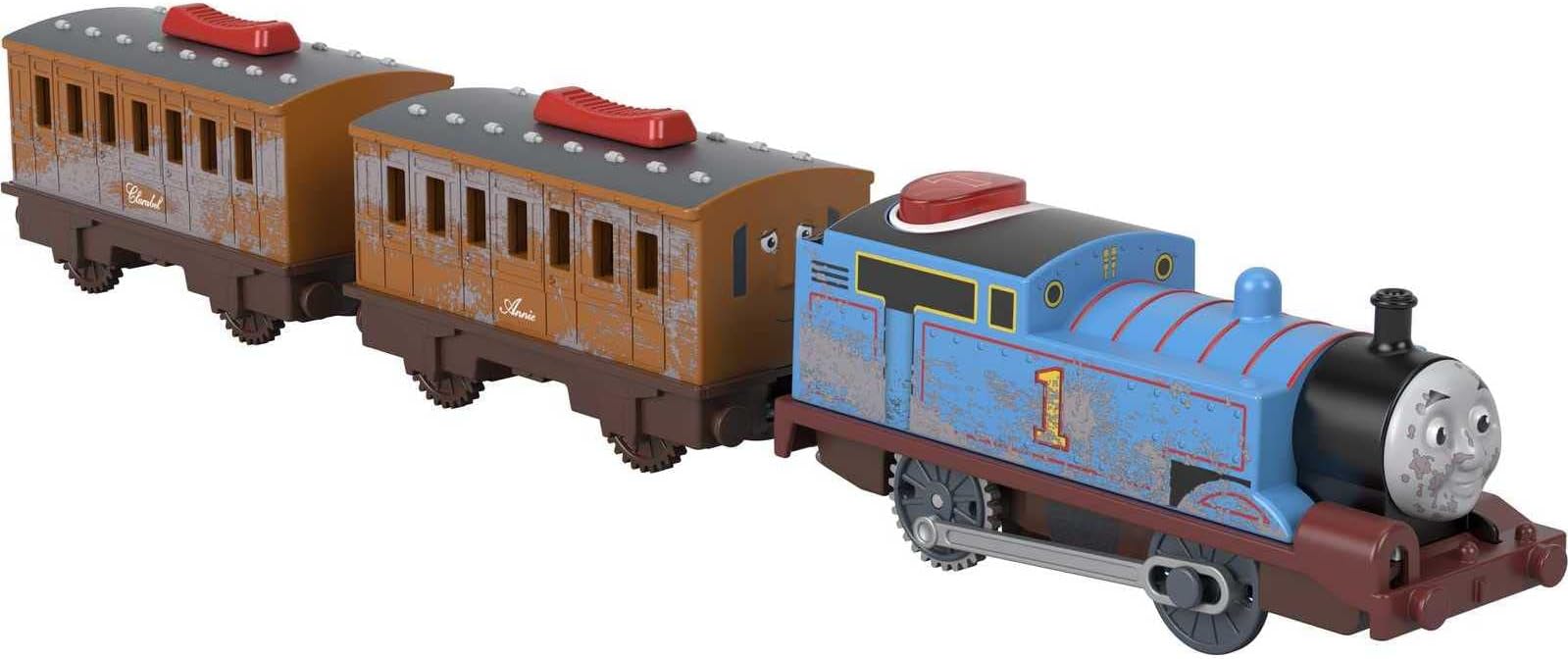 Thomas & Friends Motorized Toy Train Talking Thomas Engine with Sounds Phrases & Passenger Cars for Preschool Pretend Play Kids Ages 3+ Years
