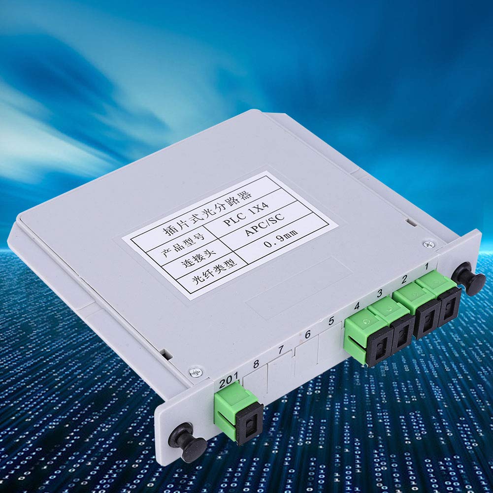 1 x 4 Glasfaser-Splitter, 1 x 4 Klinge, optischer Splitter, SC A-PC, Einzelmodus, SPS-Faser-Splitter-Modul