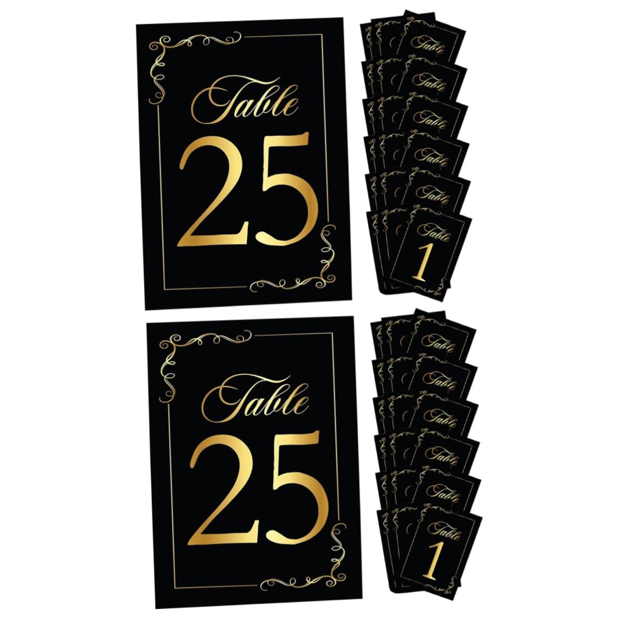 2 Sätze Tischkarten Schwarze Goldene Tischnummern Karten Für Hochzeiten Feiern Und Wiederverwendbare Platzkarten Für Gäste Sitzordnung 30 Stück * 2