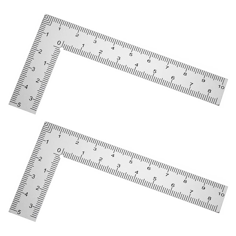 Jnchdghwa As Shown 2 Pcs Right Angle Rulers L Shaped Steel Ruler 5Cm By 10Cm Metal Rulers 90 Degree Angle Framing Square Ruler Carpenters Engineers Architects Framing Measuring Tools