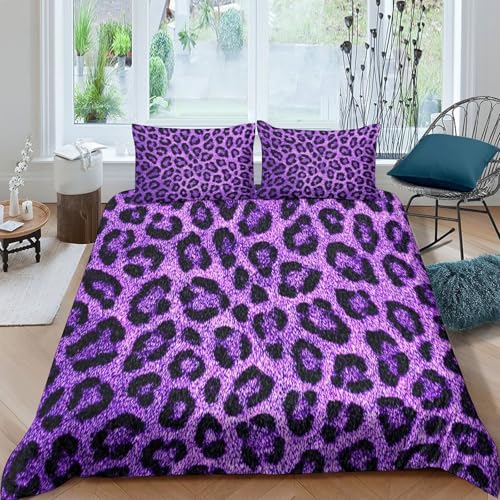 Linge de lit léopard hypoallergénique en microfibre éclair super douce - 4