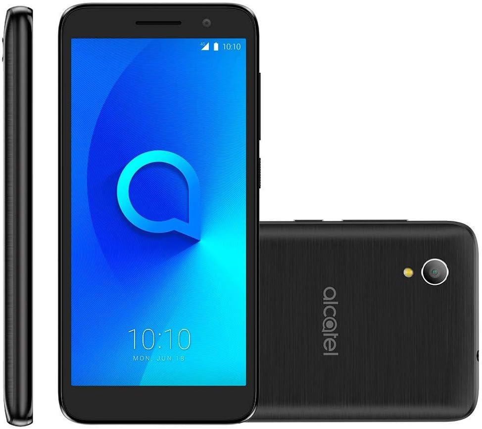 Alcatel 1 5033J Unlocked Smartphone Dual Sim 5" 18:9 Display, Android Oreo (Go Edition), 8MP Rear Camera, 4G LTE - Works Worldwide & in The U.S GSM Carriers -Black
