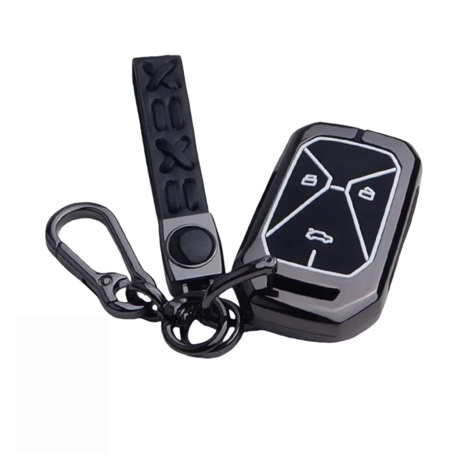 Compatible con Cowin Auto Kaiyi Kunlun IHD R 300 500 EV, funda de aleación de zinc for llave de coche, funda for mando a distancia, llavero, accesorios interiores(STYLE 3)