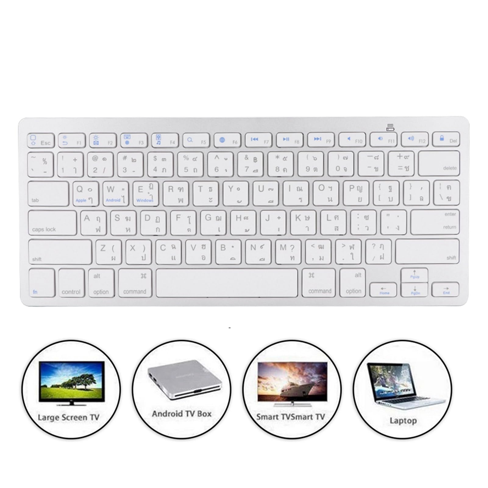 Bewinner Thailändische Ultradünne kabellose Tastatur, 78 Tasten Ultradünne Tragbare Multifunktionstastatur mit Schwebenden Tasten für iOS/Mac/Android/Windows, PC Gaming Tastaturen